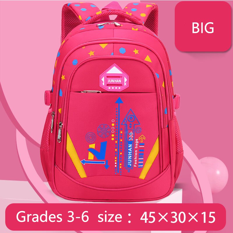 Kids School Bags Backpack Boys Primary School Orthopedic Girs Bookbags Large Capacity Waterproof Nylon Children Schoolbag: big red