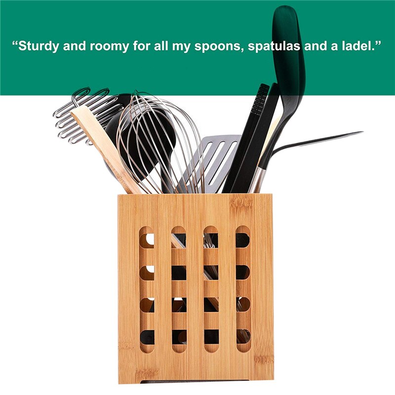 Square Wood Kitchenware Tube Chopsticks Box Container Kitchen Utensil Set Holder Shelf Food Storage Containers Food Storage