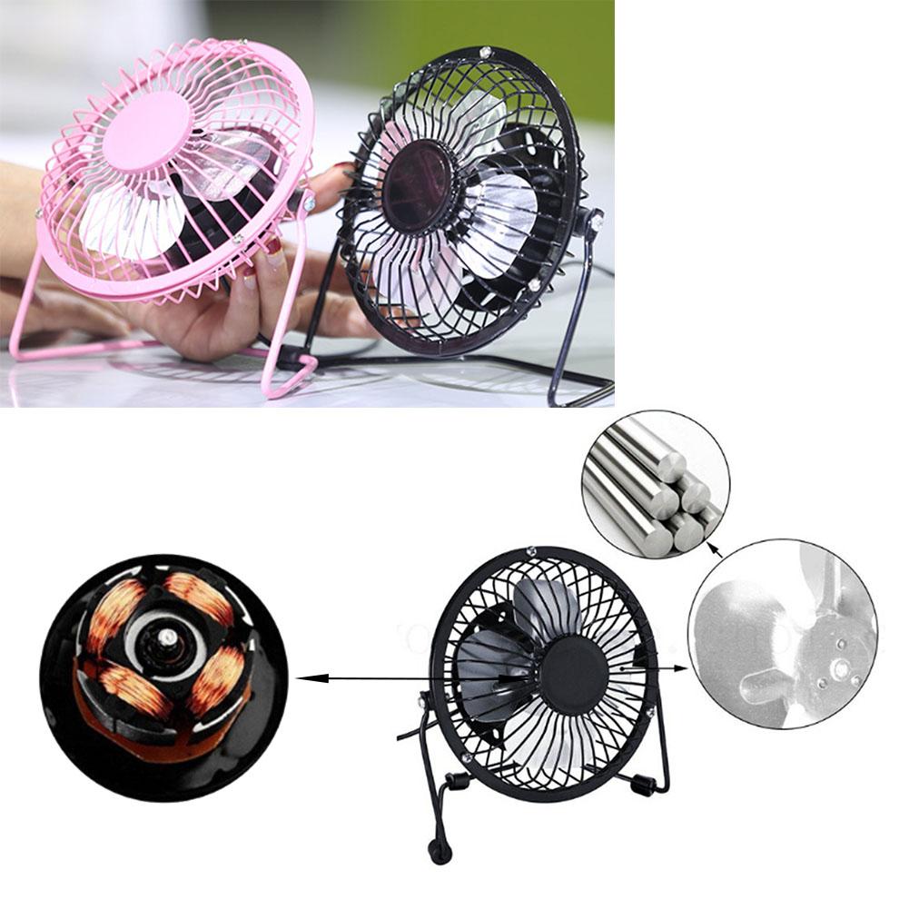 Mini USB 4 Inch METAL Fan Desktop Silent Fan Portable Laptop PC Desk Table Computer PC Cooler Cooling Desktop Fans