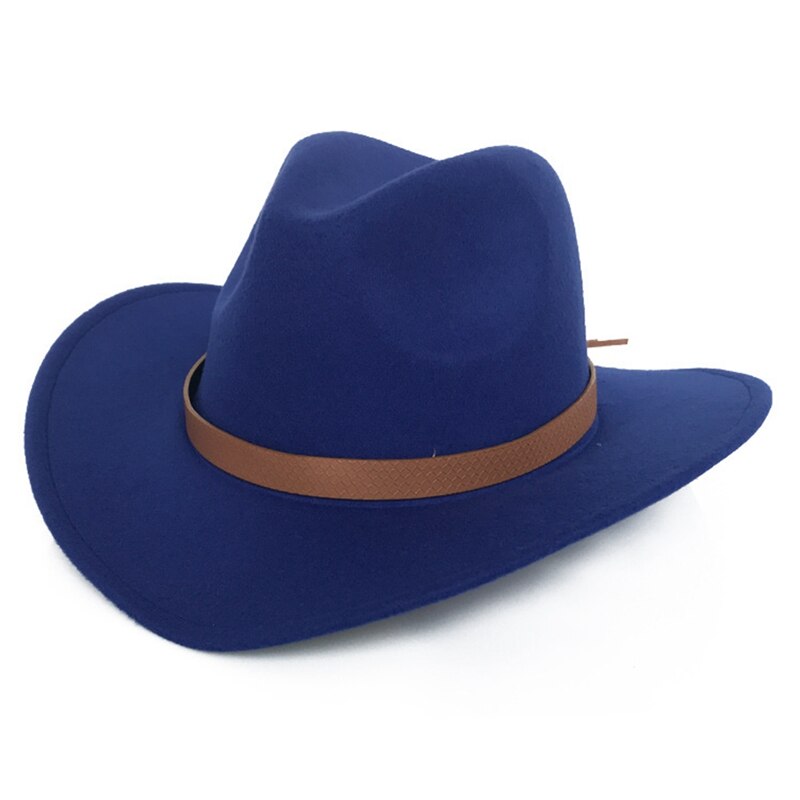 Fringed Belt Western Cowboy Hat Jazz Hat Woolen Hat Felt Hat Men Women Western Cowboy Hats Wide Brim Sunhat Panama Caps: BL