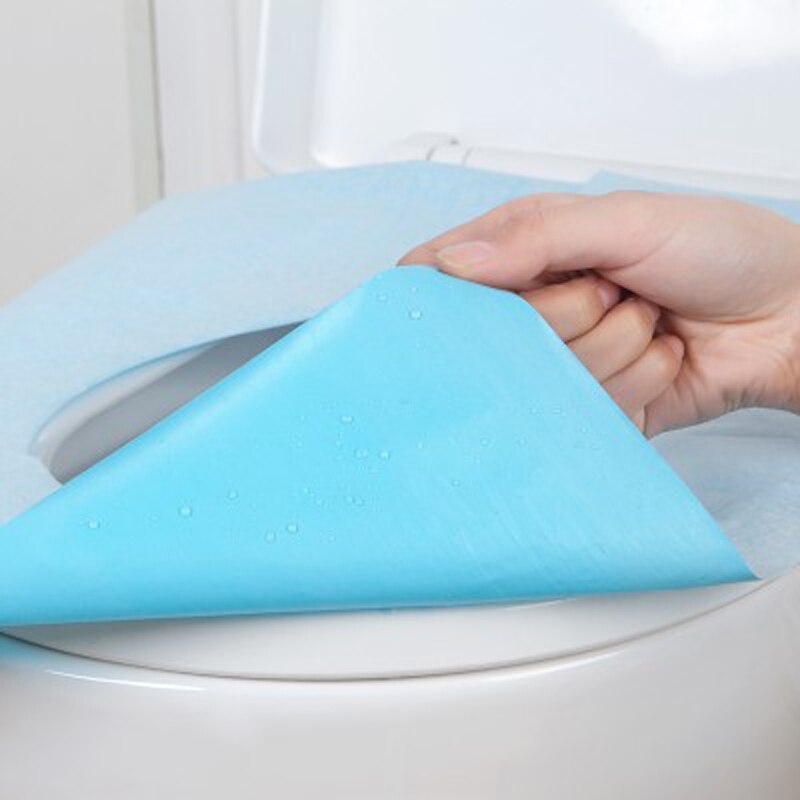 Lote de 10 unidades de alfombrillas desechables para asiento de inodoro, cubierta de inodoro de , cubierta de papel para inodoro impermeable para viajes y uso público