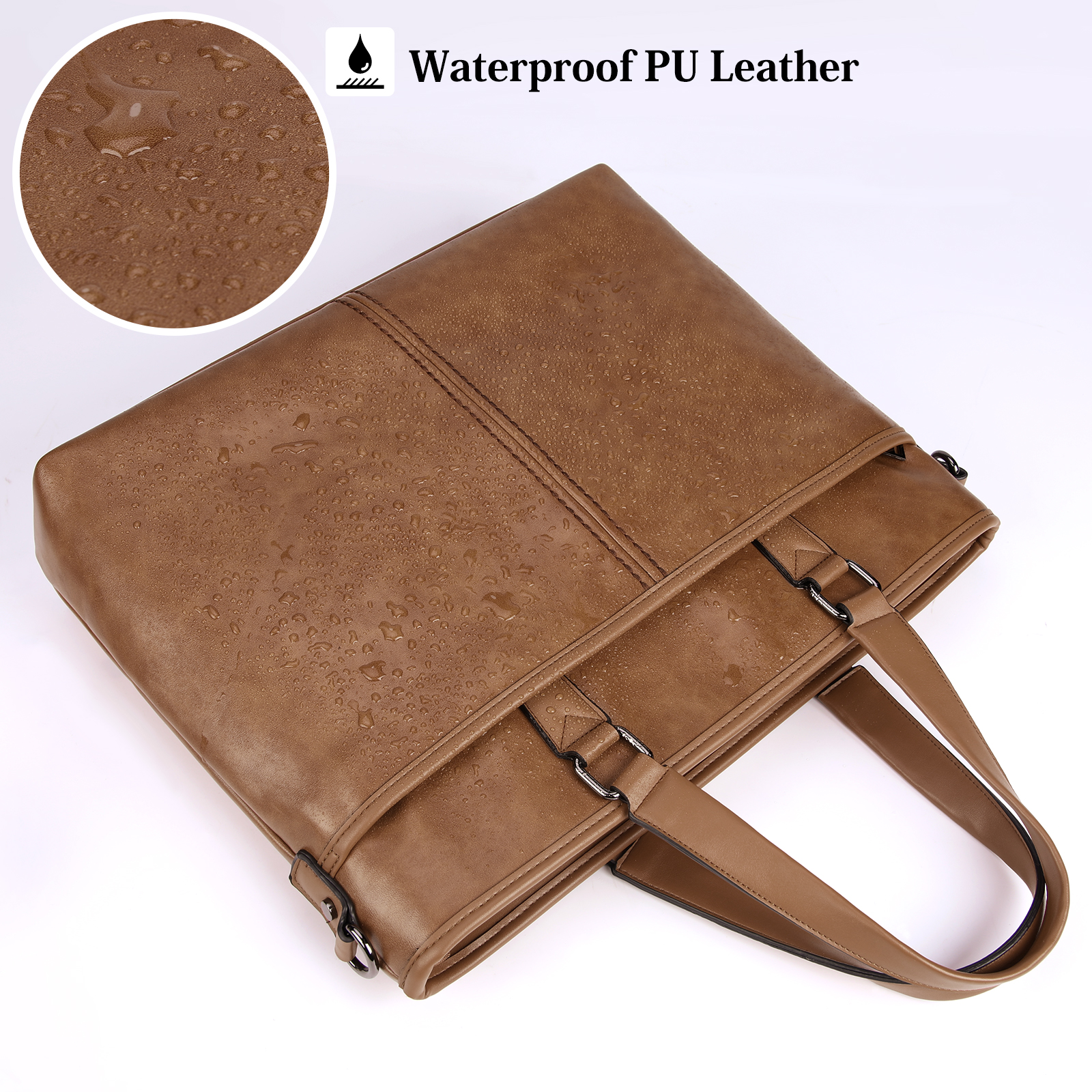 Lubardy Borsa tote da viaggio d'affari Borsa tote in pelle Borsa a tracolla grande con manico superiore Borsa a tracolla impermeabile per laptop