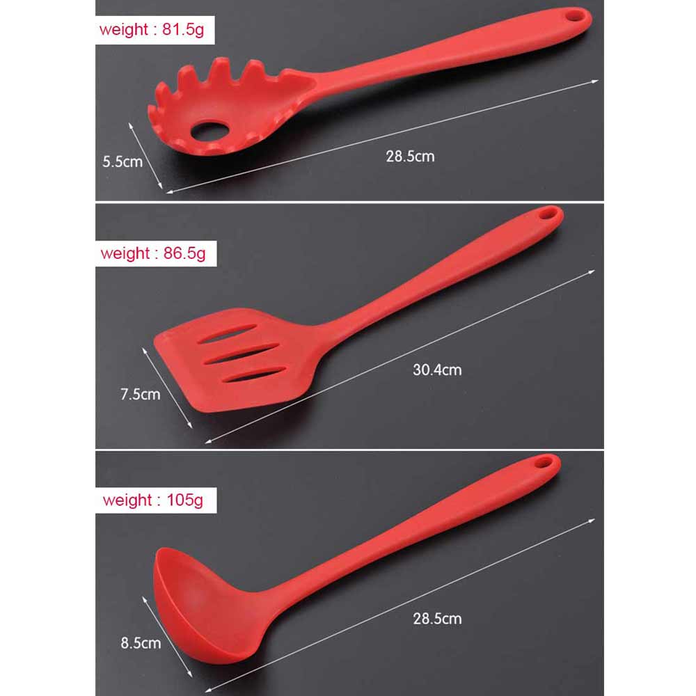 Cuchara de silicona para cocinar, espátula, cucharón, batidores de huevos, juego de vajilla, utensilios de cocina, suministros de accesorios de cocina, 10 Uds.