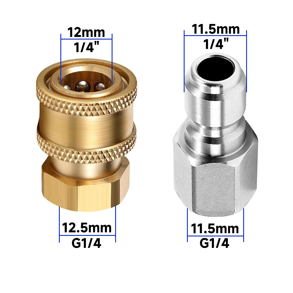 1/4 Inch Pressure Washer Couplers Quick Connect Male Female Connector Fittings Adapters Garden Urban Tool Irrigation Washing: Pink