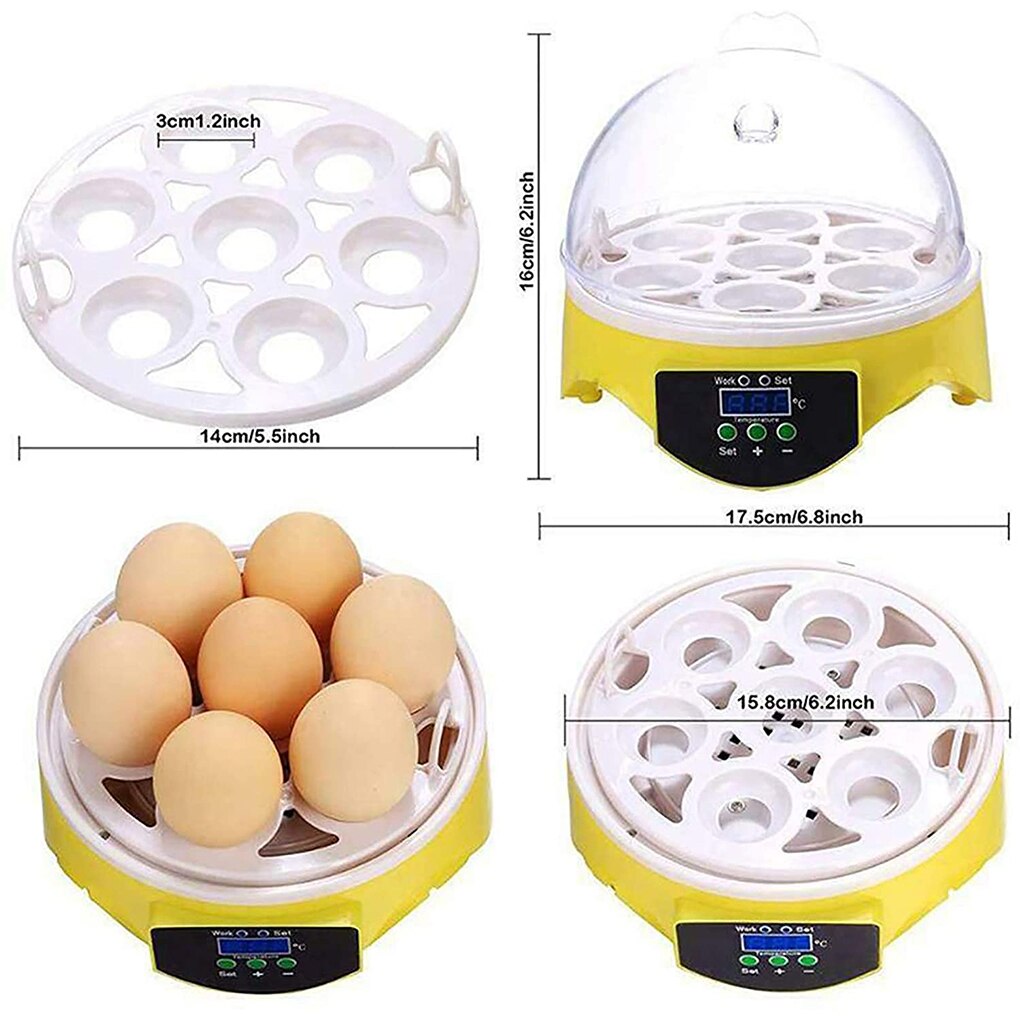 7 eier Inkubator Huhn Enten Ei PID Automatische Hatcher intelligente Temperatur Kontrolle Schlüpfen Maschine uns/UK/EU/AU Stecker
