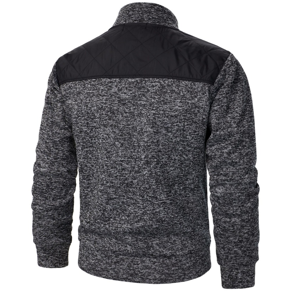 Veste zippée à col montant patchwork pour hommes, cardigan ajusté, sweat-shirt Sportedly Casual, manteau d'automne