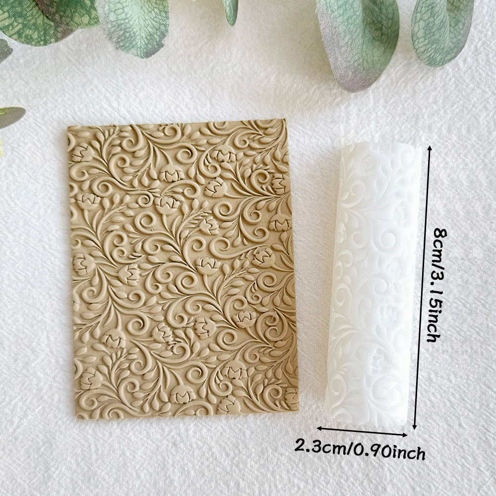Polymer Clay Seamless Texture Roller Mold-Durable Plastic Tool for Earring Making, Ceramic Textures,DIY Crafts Jewelry Decora: Light Grey