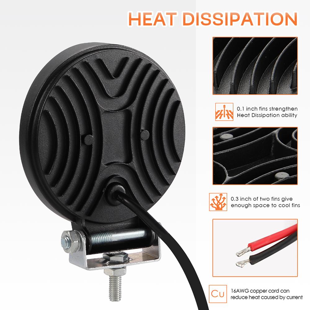 4Inch Round Truck Waterproof Ultra-Thin Off-Road Vehicle Spotlight LED Flashing Working Light