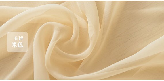 chiffon fabric for dress, lining fabric, off white chiffon fabric by the yard: 4