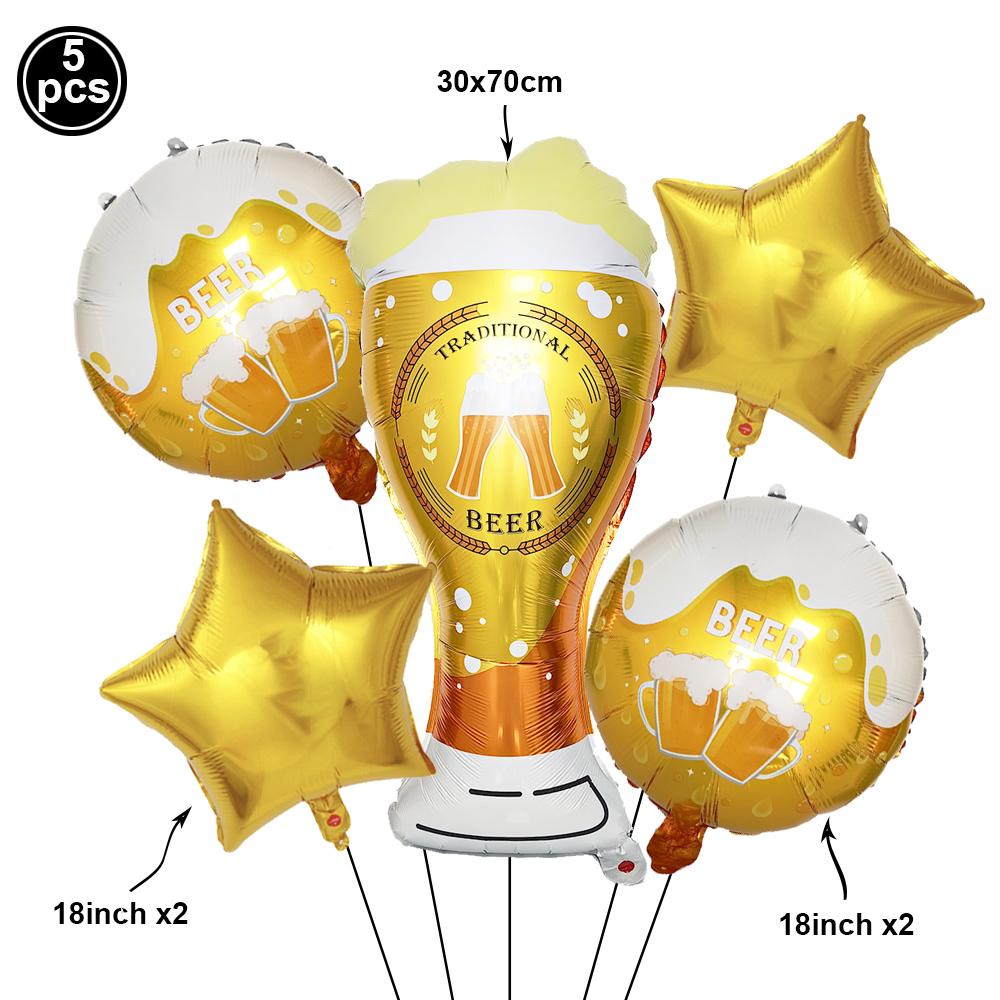 Cervezas, cartel para de feliz cumpleaños, tazas de cerveza, globos, decoración para tarta, cerveza para hombres, cumpleaños, despedida de soltera, suministros para: Gris claro
