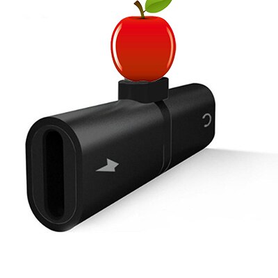 2 In 1 T-Vorm Vrouwelijke Lightning Naar Doub Bliksem Jack Aux Opladen Adapter Voor Verlichting Splitter Hoofdtelefoon Voor iphone 11 8 7 Se: Black