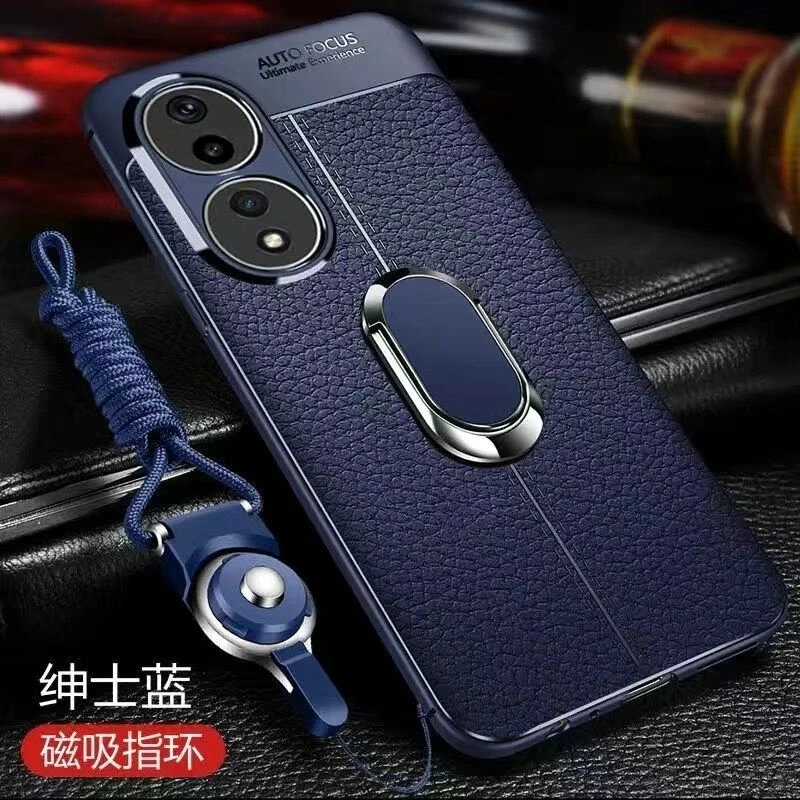 Magnetic Case For Honor 90 Holder Ring Phone Cover For Honor 90 Lite 70 50 Luxury TPU Soft Silicone Protection Shockproof Bumper: CANVAS / Beige