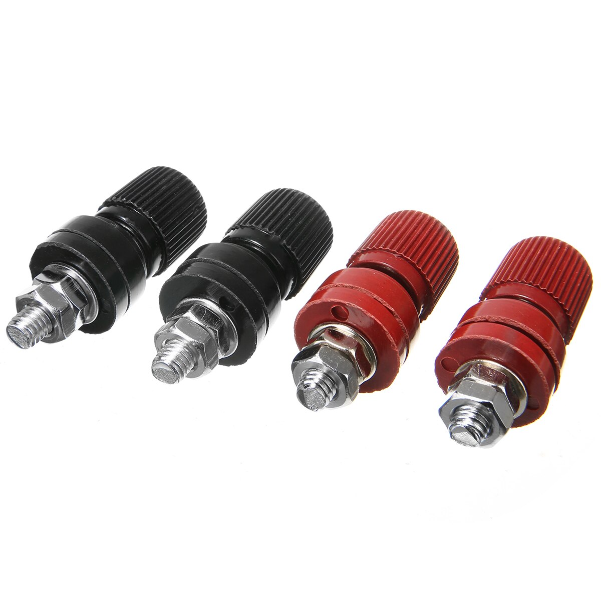 4 stk  m6 terminal bindende stolpe rød sort stik højttaler strømforsyning terminaler banan højttaler stik stik adapter stik