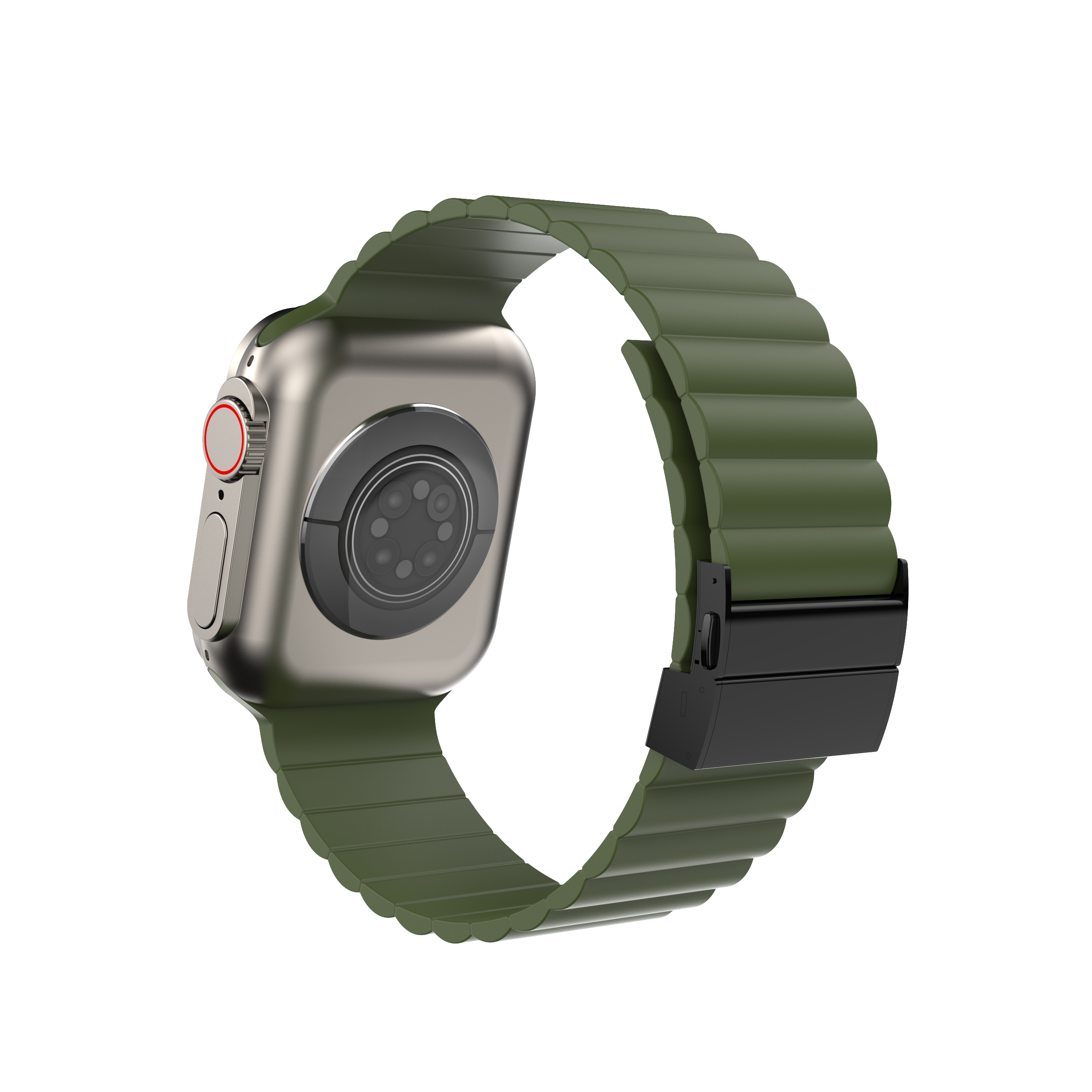 Siliconen band voor Apple Watch Band Ultra 2 49 mm 44 mm 45 mm 42 mm 41 40 mm Metalen gesparmband Iwatch Ultra 9 8 7 6 SE 5 4 Correa: S / Zilver geel