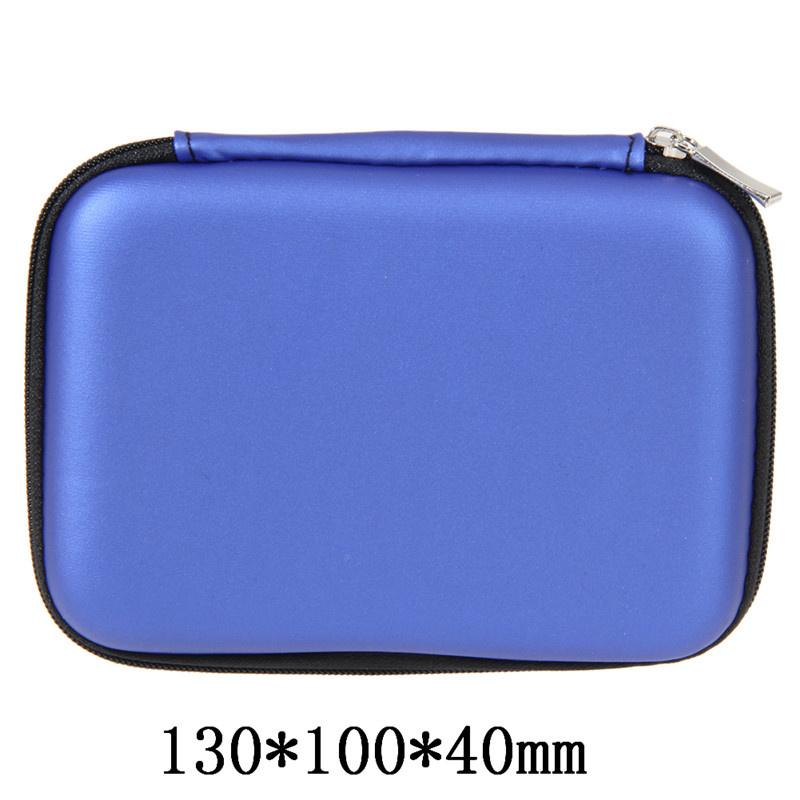 2.5 pouces EVA jeux HDD disque dur disque sacs écouteur rembobinable externe protecteur pochette étui Mobile Powerbank boîte de rangement couverture: Bleu