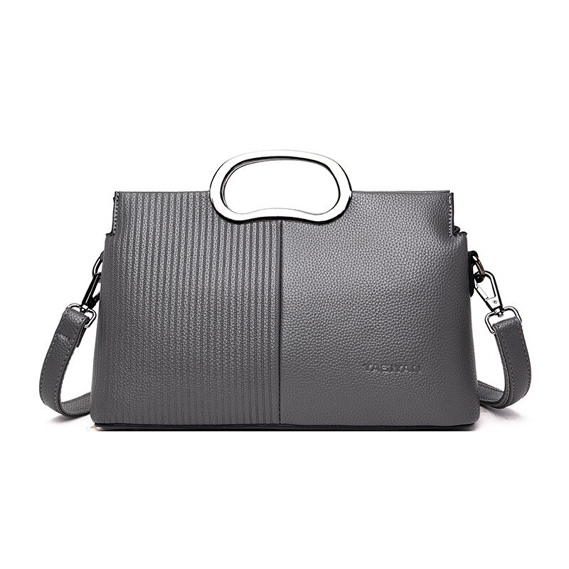 Dames handtassen met handgreep, zachte leren handtassen, dames schoudertas, crossbody tas voor dames, dames messenger bag, bolsa feminina: Grijs