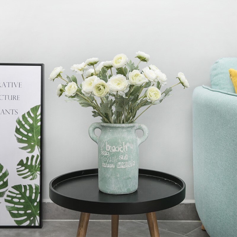 10 stk. små ranunculus asiatiske kunstige blomster til bryllupsdekoration hjem kunstige blomster rose simuleringsbuket 50cm