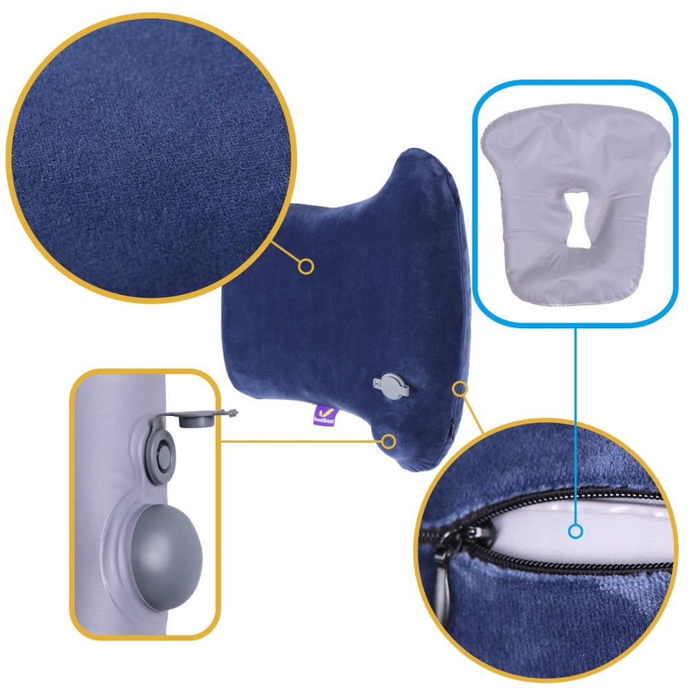 Inflatable U-shaped Pillows Travel Outdoor Portable Pillow Neckrest Travel Folding Slow Rebound Train Plane Office Travel