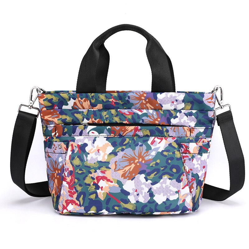 Bolso de mensajero con estampado de flores para mujer, bandolera de nailon resistente al agua, de , bolso de hombro: Colored flowers