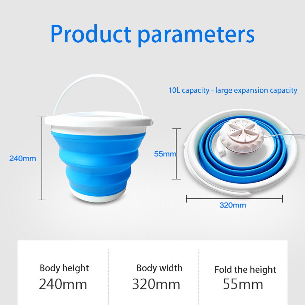 10L Laundry Portable Mini Turbo Washing Machine With Foldable Usb Powered Laundry Washer Folding Laundry Tub Washing Machine