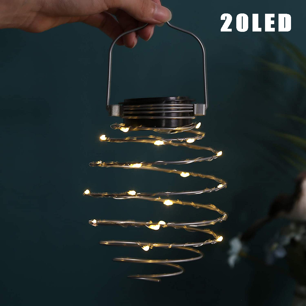 Lampe LED Solaire en Spirale, Lanternes Créatives d'Art en Fer, pour l'Extérieur, le Jardin, le Porche, le Chemin, la Cour