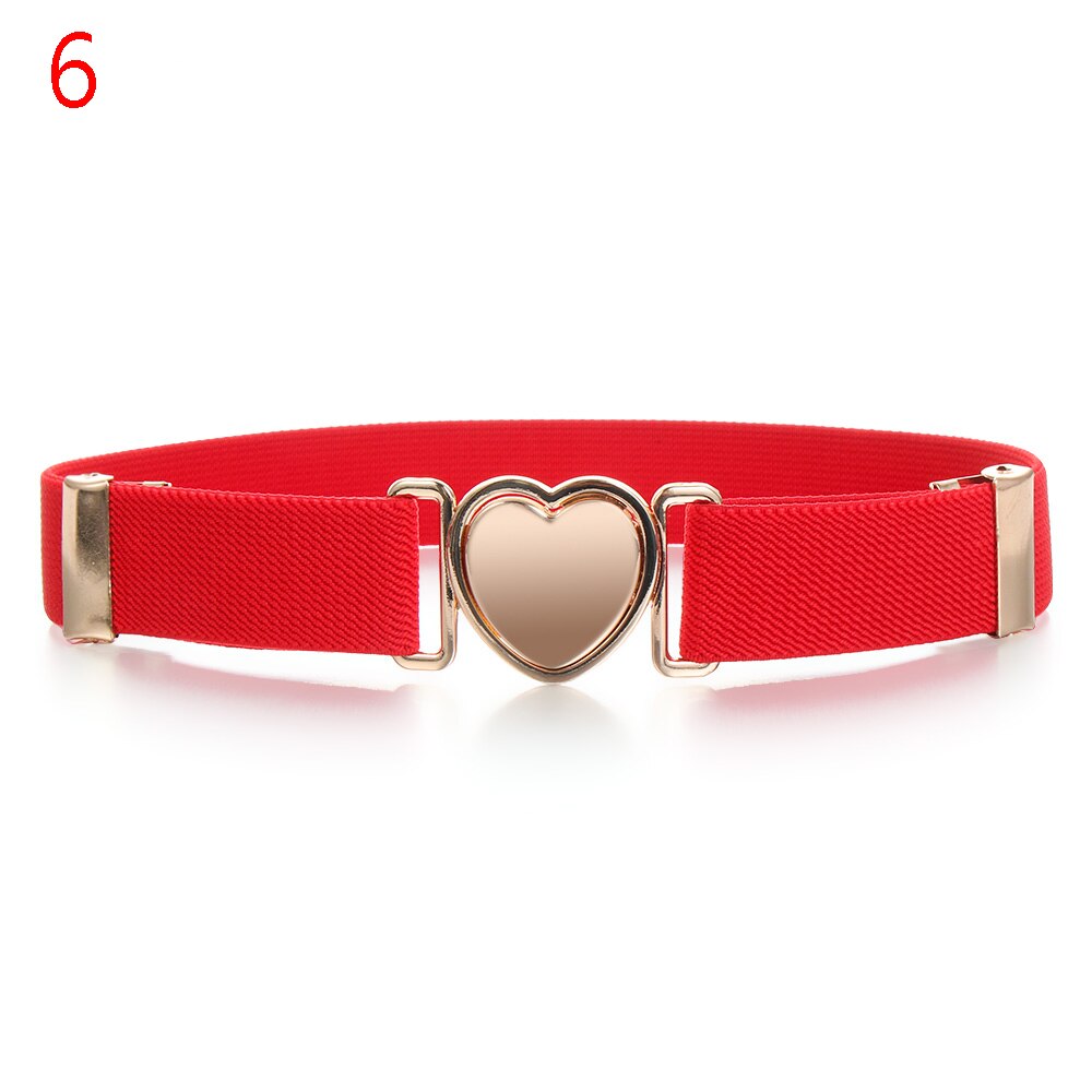 1 Pcs Children Belt Elastic Belts Girl Stretch Waist Belt Adjustable Heart Belt Uniform Belt for Teen Kids Girls Dresses: 6