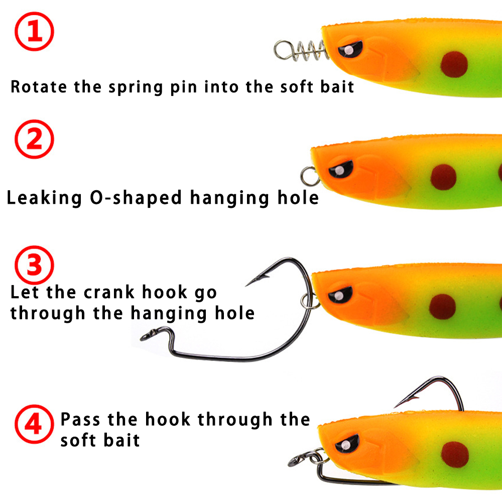 Balanzze 50/100 Uds. Pin de bloqueo de resorte gancho de manivela conector de pesca cerradura de manivela de resorte de acero inoxidable para aparejos de pesca de señuelo suave