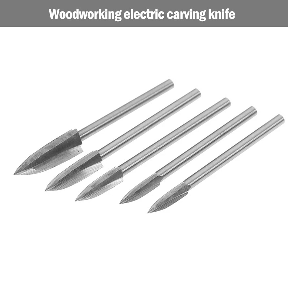 3mm Shank 3-8mm Milling Cutters White Steel Edges Woodworking Tools Three Blades Wood Carving Knives