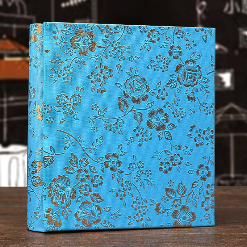 6 zoll Fotoalbum Leder Blumen- Lagerung Kasten 100 Blätter EinfüGen Seite Album Liebhaber freundlicher Buch Speicher Hochzeit DIY foto