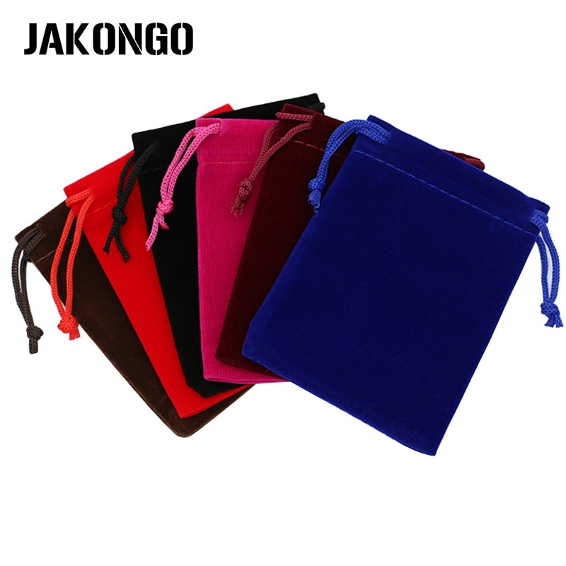 JAKONGO 10 teile/los 7X9cm 9X12cm Samt Schmuck Verpackung Display Taschen & Schmuck Beutel Kordelzug Verpackung Taschen 6 Farben