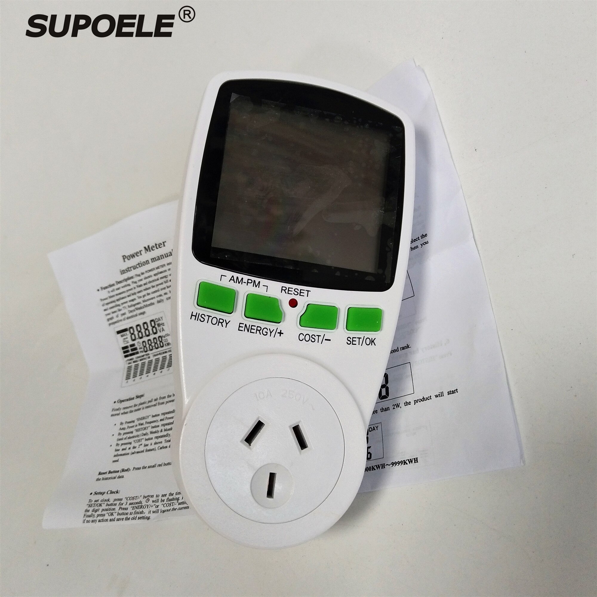 Australian Plug In Digital Voltage Wattmeter Power Analyzer Electronic Power Meter Energy Meter Automatic Kwh Power Switch
