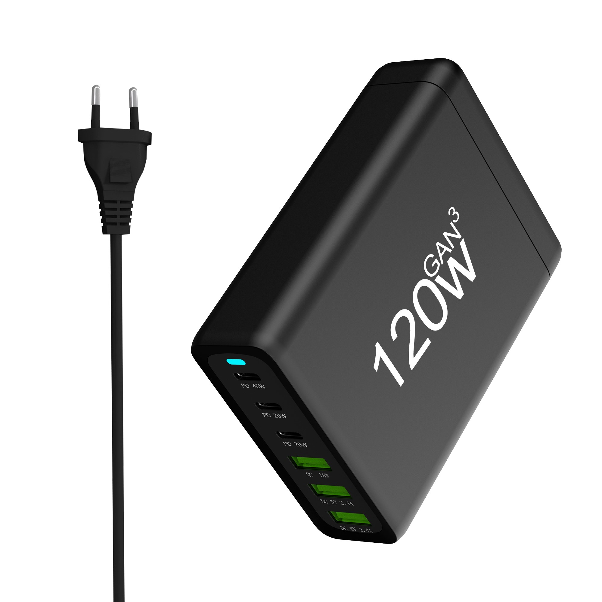 120w 200w gan oplader 6 poorten usb type c pd oplader snellader 3.0 usb type c snellader mobiele telefoon usb oplader: Universeel
