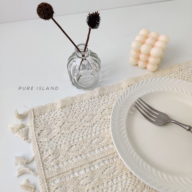 white lace placemat photo background cloth