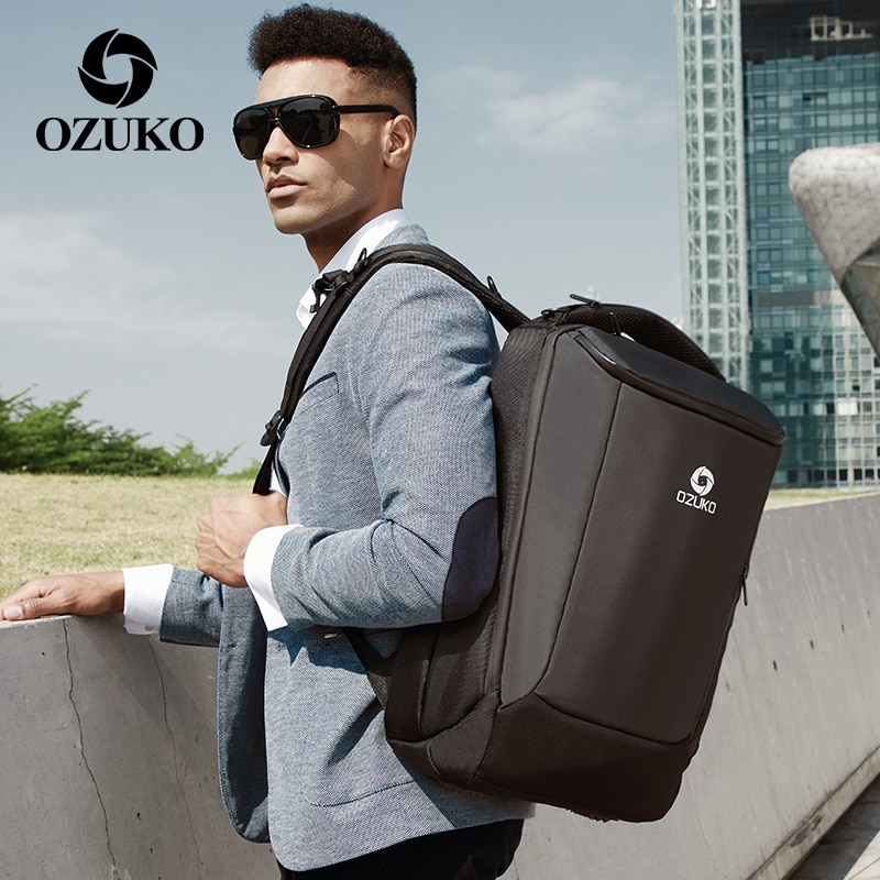 OZUKO 17 "Laptop Rucksack Männer Wasserdichte Große Kapazität Multifunktions Rucksäcke Männlichen USB Business Zurück Pack Reisetasche Mochila