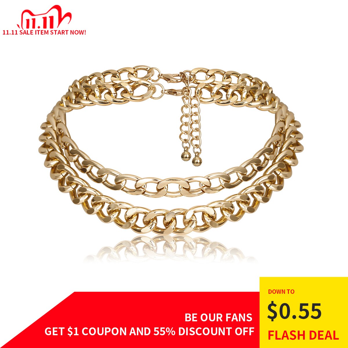 Punk Felsen Aluminium Kette Halsband Halsketten Für Frauen Chocker geschichtet Verknüpfung Kragen Glanz Licht Gewicht Schmuck Schlüsselbein ErkläSprosse