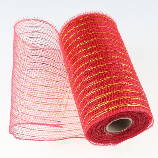 15Cm X 10yd Decor Mesh Rolls Accessoire Beschikbaar Decoratie Manden: Red