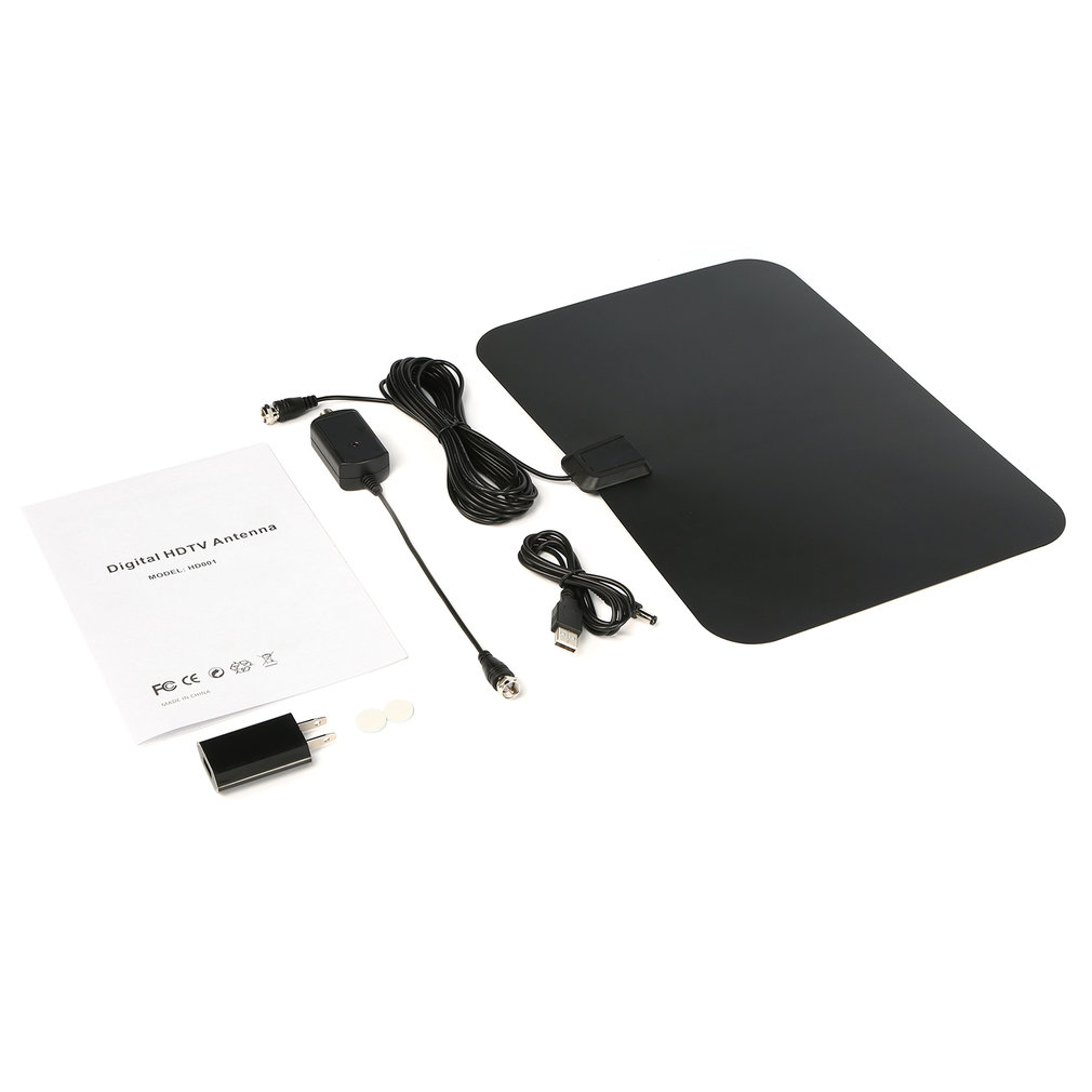 Digitale, verstärkte hdtv-zimmerantenne mit abnehmbarem verstärker und signalverstärker für uhf/vhf, usb 10ft und hochleistungs-koaxialkabel