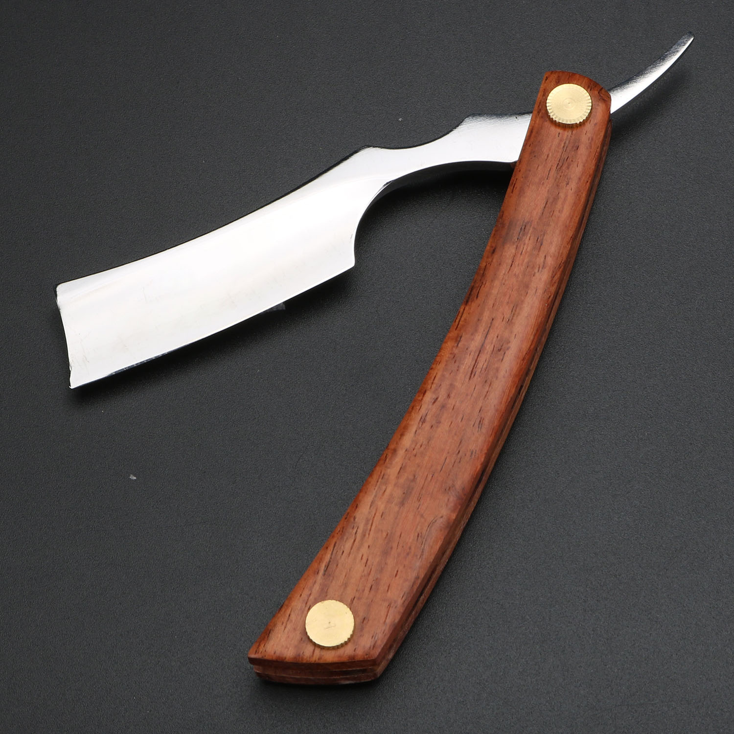 Cut Throat Straight Razor Wood Barber Razor Premium Single Blade Straight Edge Razor Beard Shaving Razor: Gold