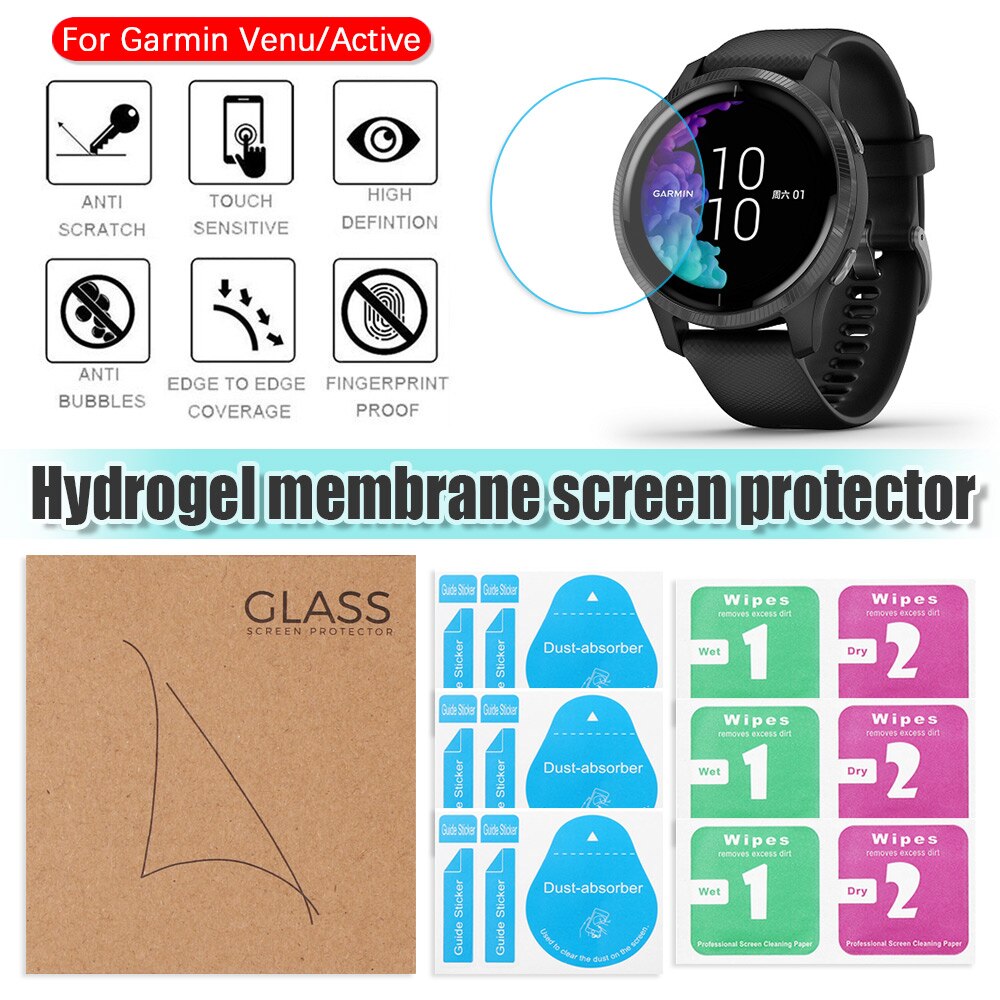 3 kpl pehmeää kirkasta suojakalvosuojaa garmin venu/active smart watch -älykellon koko näytön suojakuoreen