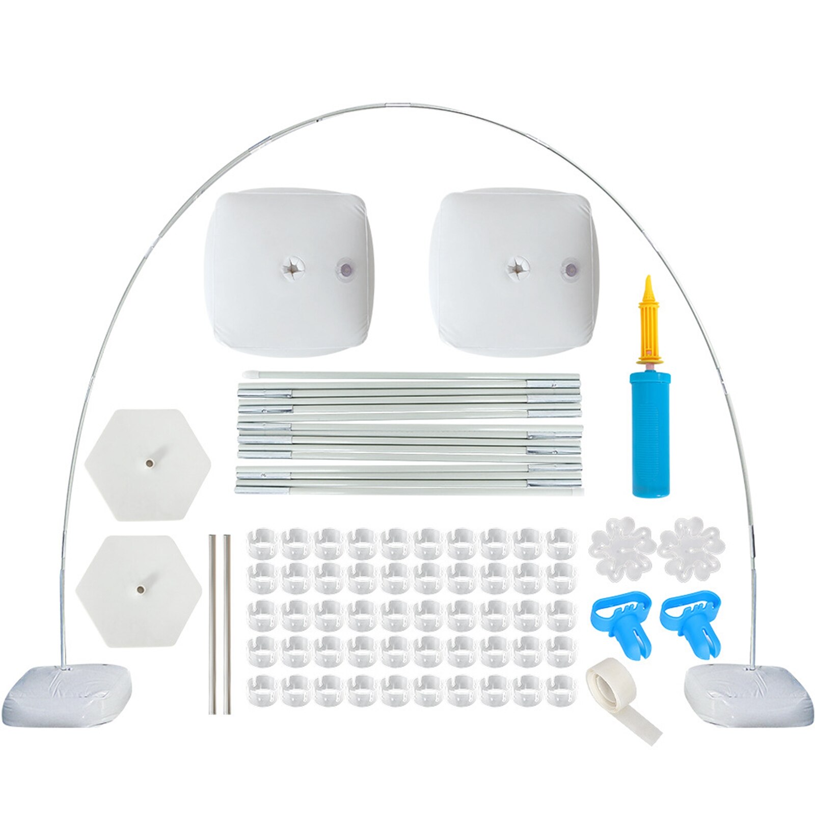 Ballon Boog Kit Vloer Kolom Frame Krans Familie Bijeenkomsten Verjaardag Bruiloft Decoratie Ballon Frame Boog Kit: WHITE