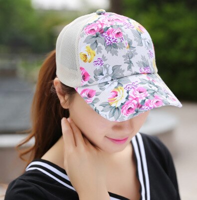 Pferdeschwanz Baseball Kappe Frauen Einstellbar chaotisch Brötchen Kappen Schwarz Rosa Hütte Mädchen lässig Baumwolle Snapback Sommer Gittergewebe Hüte: 3