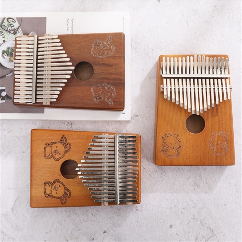 17- taster kalimba thumb piano kinesisk stjernetegn mønster bærbart thumb piano gir god lyd og studiebok for nybegynnere