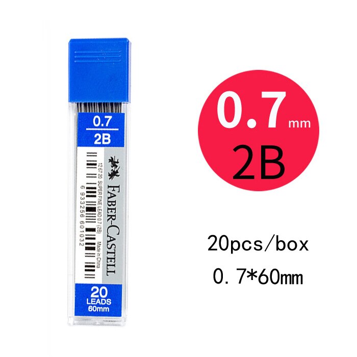 20 st/flaska 0.5/0.7mm automatisk blyertspenna 2b/ hb utbyteskärna elev skriva konst skiss ritning leverans skolpapper: 2b 0.7mm