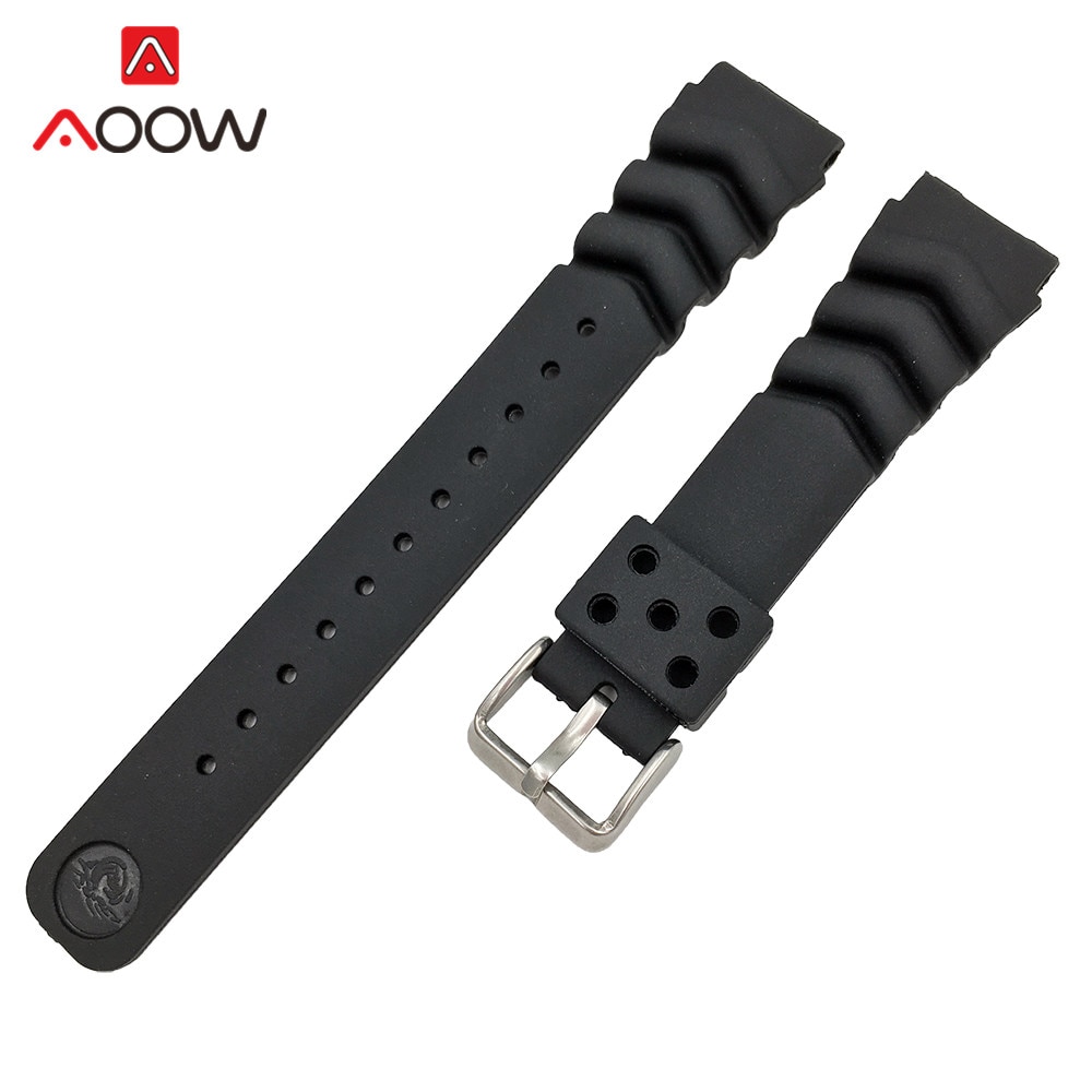 18 Mm 20 Mm 22 Mm Silicone Horlogeband Zwart Rubber Sport Waterdichte Mannen Vrouwen Vervanging Armband Band Strap Accessoires