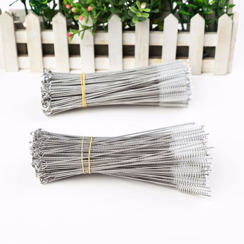 50 stuks metalen rietjesborstel 17.5cm 20cm 24cm roestvrijstalen reinigingsborstel voor drinkrietjes milieuvriendelijke herbruikbare rietjesborstels