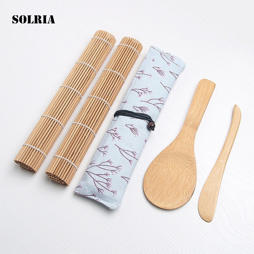 10/15Pcs/Set Bamboo Sushi Maker Set DIY Rice Sushi Making Kits Roll Cooking Tools with Chopsticks & Spoon Sushi Blade