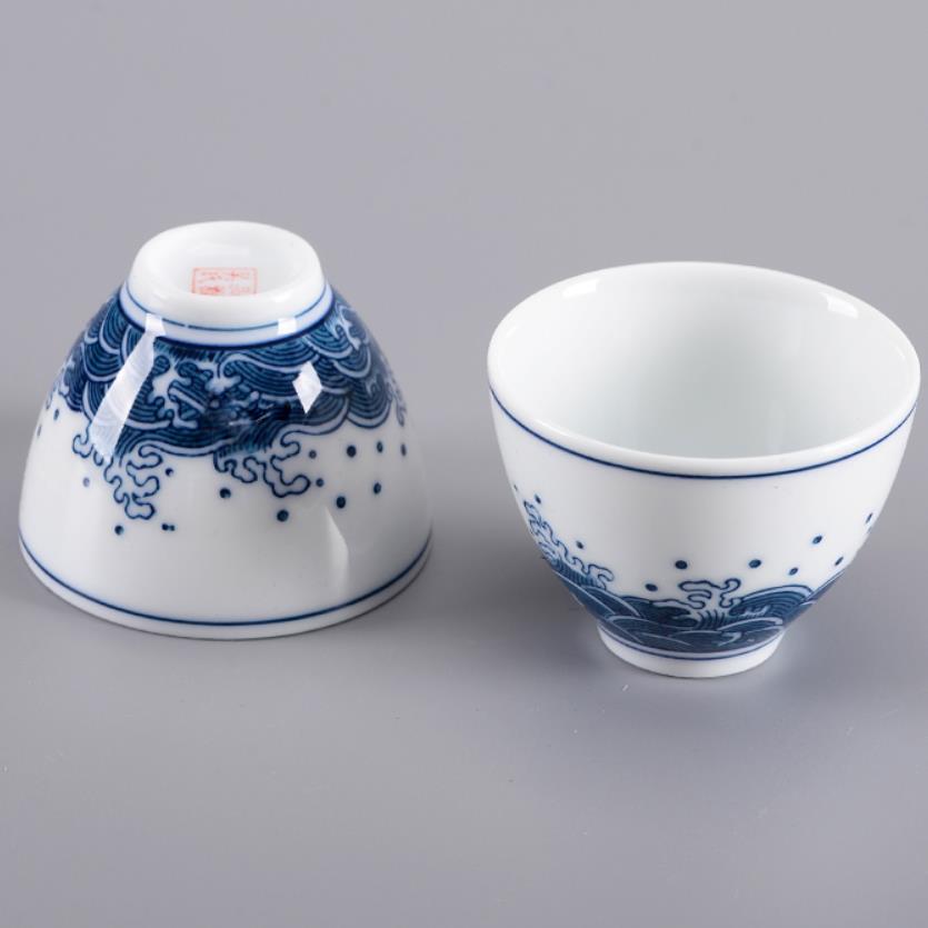 "kingteamall" porselens tekopp qinghua blå og hvit kina teawares teasets teatools