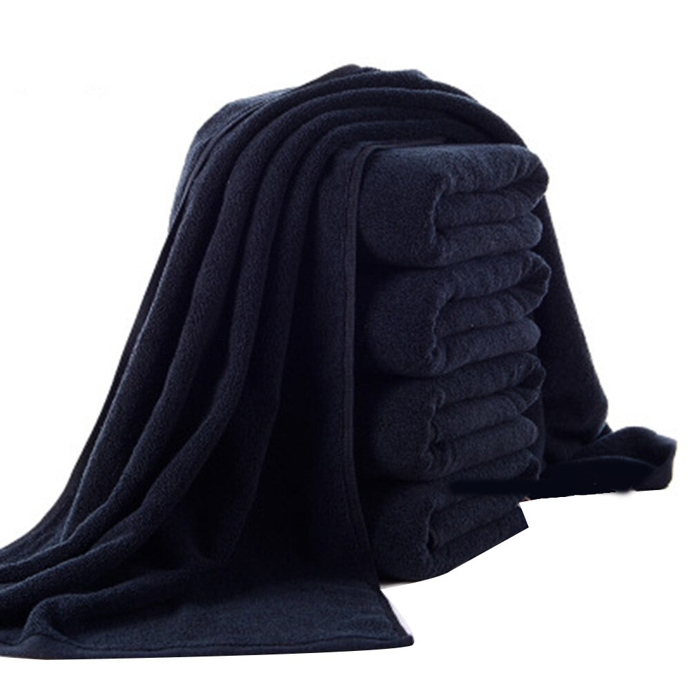 Zwart Badhanddoek Pure Katoen Zachte Handdoek Voor Badkamer Hotel Machine Wasbaar BOM666: 500g Bath Towel