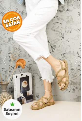 Vrouwen Touw Slippers, Sandalen Zomer Model Is Heel Comfortabel En Nuttig.: Beige color / 36