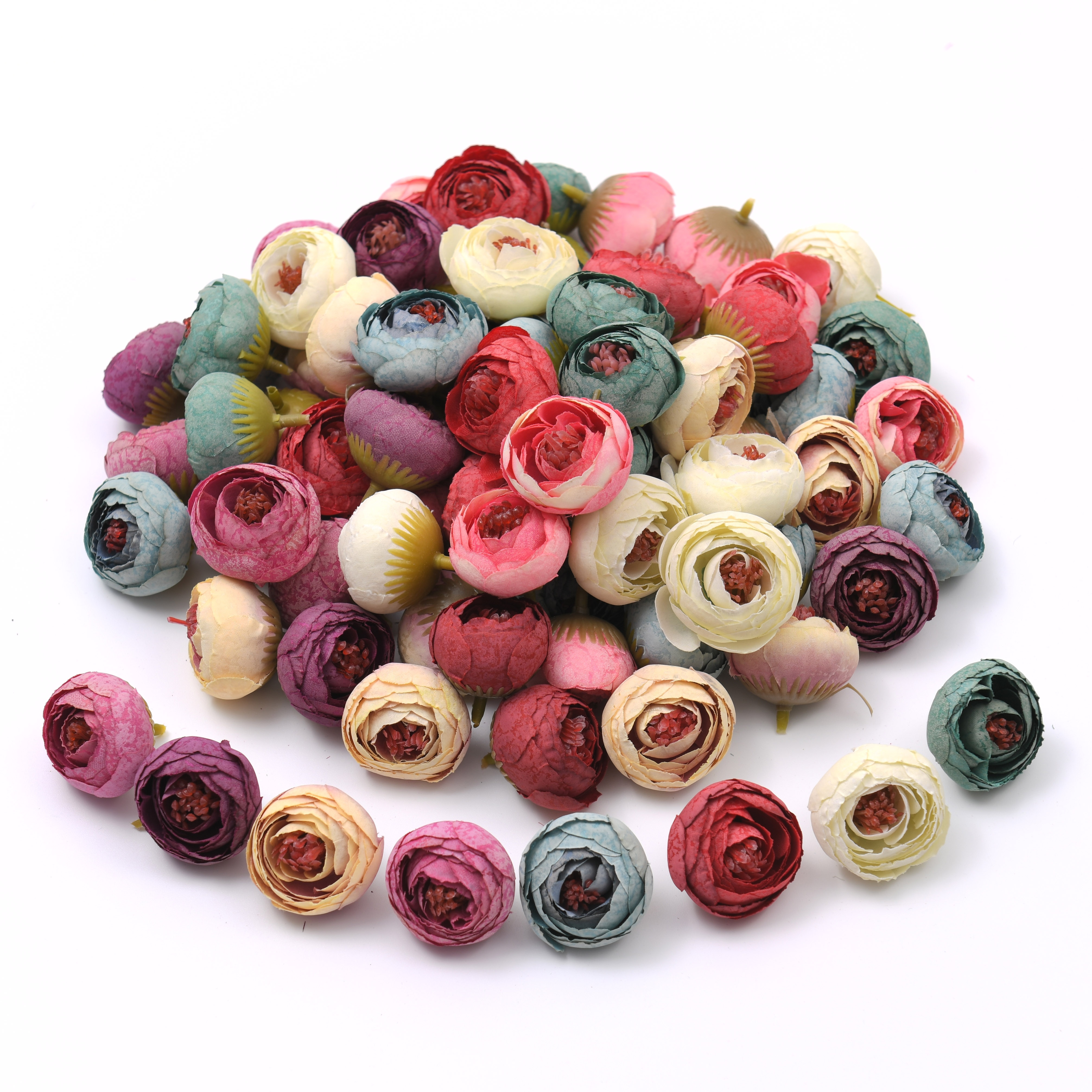10 stk 4cm mini silke rose knopp kunstig scrapbooking blomst hoved til bryllup dekoration diy krans håndværk blomst tilbehør